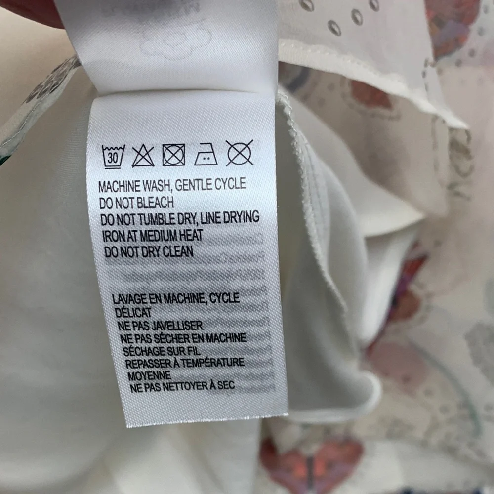 Farm Rio size medium dress semi sheer hearts puff sleeve pineapple mini party - Picture 10 of 12